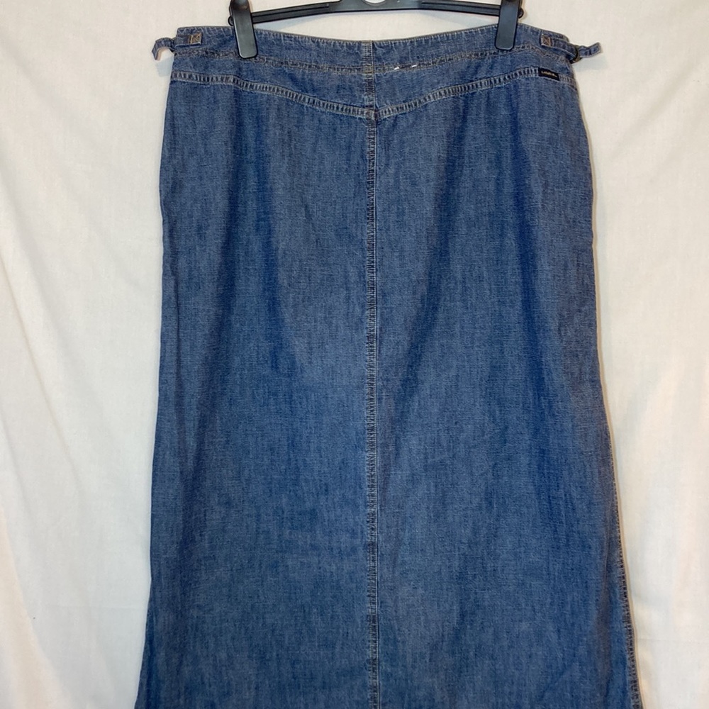 Vintage Y2K Lauren Ralph Lauren Jeans Jean Button Down Midi Skirt Size 18W - Picture 5 of 8
